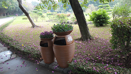  汕頭玻璃鋼花盆垃圾桶，點(diǎn)綴公園好環(huán)境。